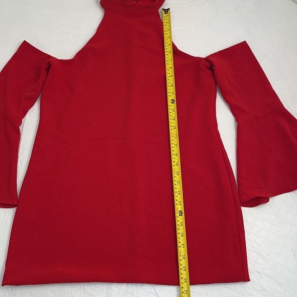 Backstage red cold shoulder blouse L - Picture 6 of 12